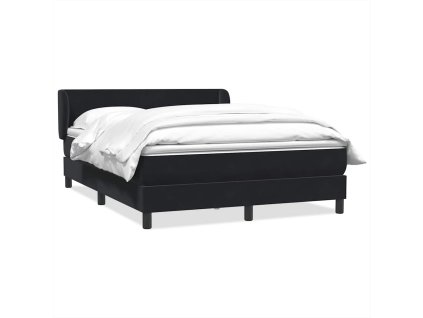 vidaXL Posteľný rám boxspring s matracom čierny 140x210 cm zamat