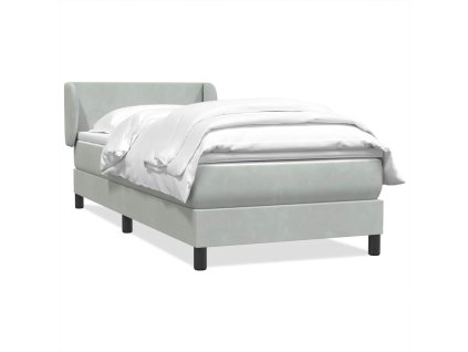 vidaXL Box Spring Posteľ s matracom Svetlosivá 90x210 cm Zamat