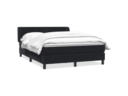 vidaXL Posteľný rám boxsping s matracom Čierna 160x220 cm zamat