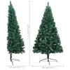 Osvetlený umelý polovičný vianočný stromček+gule, zelený 120 cm