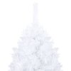 Osvetlený umelý vianočný stromček s guľami, biely 150 cm, PVC