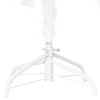 Osvetlený umelý vianočný stromček s guľami, biely 150 cm, PVC