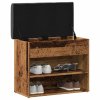 vidaXL Lavička na topánky Old Wood 62x32x50 cm Engineered Wood