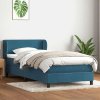 vidaXL Posteľný rám boxsping s matracom tmavomodrý 80x210 cm zamat