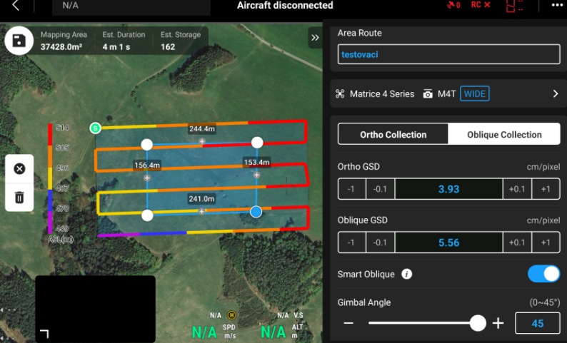 Návod na základní nastavení mapování - fotogrammetrie u DJI Matrice 4 (T, E, D, TD)