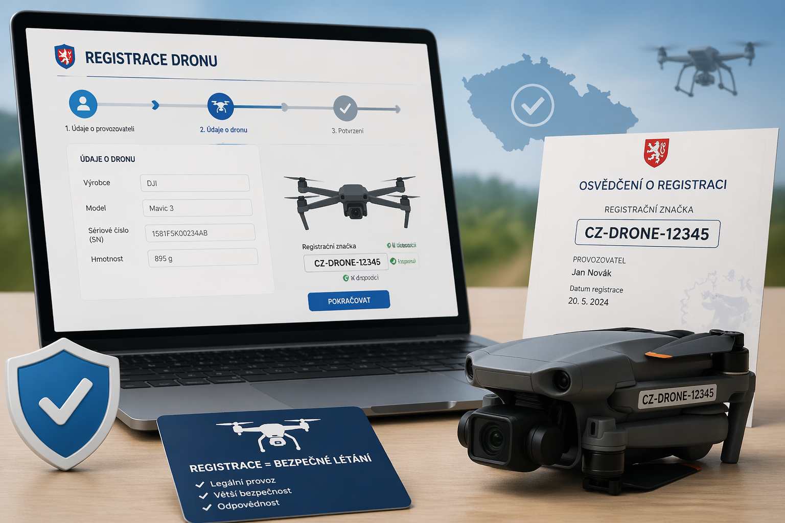 Registrace dronu