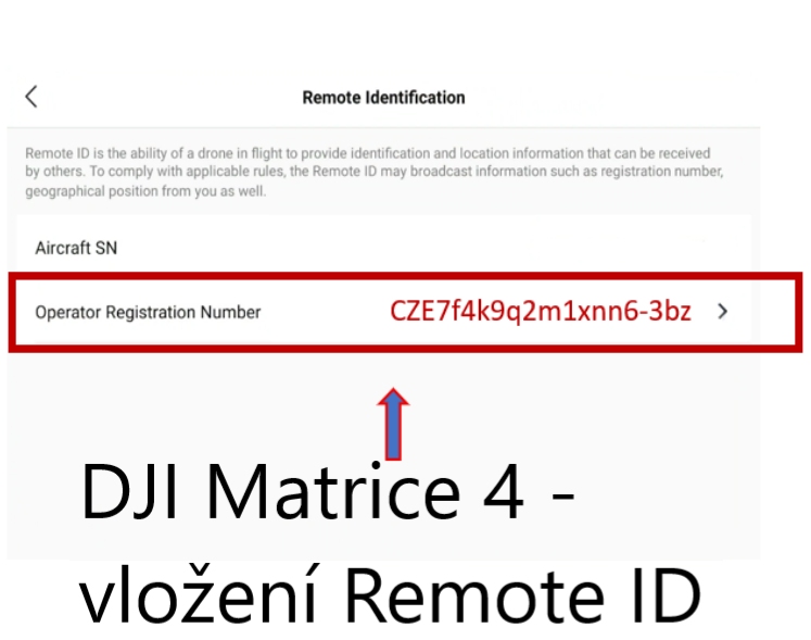 Vložení RID do ovladače dronů DJI Matrice 4 (T, E, D, TD)
