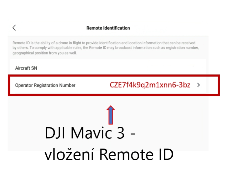 Vložení RID do ovladače dronů DJI Mavic 3 (T, E, Ta-C1, E-C1, M)