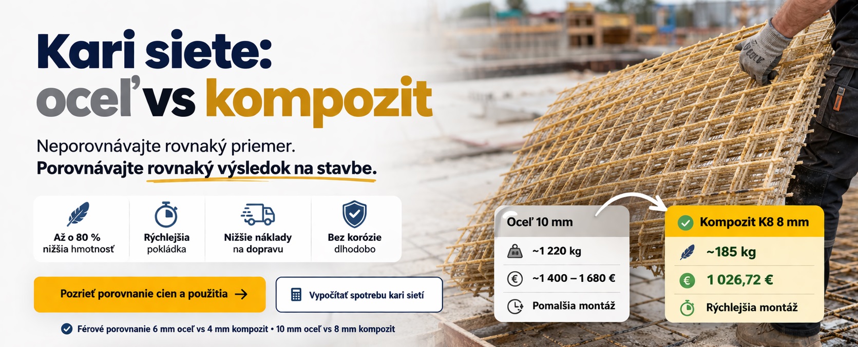 Porovnanie ceny kompozt a ocelova karisieť