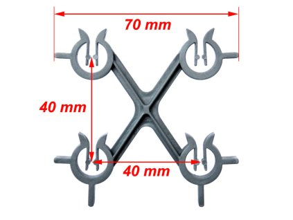 Plastové armovacie strmienko EKO-Grip 07 s rozmermi 70mm x 70mm a výškou 40mm. Strmienka do betónu.