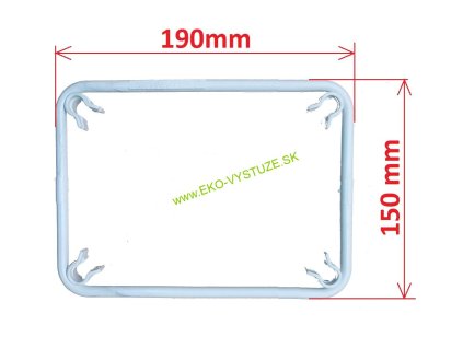 Plastové strmienko EKO-Grip 3 s rozmermi 150x190 mm určené na uchytenie výstuže pri betonáži – detail upevnenia v armovacej sieti