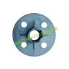 Plastová horizontálna dištančná podložka pod roxor – pohľad zhora, štyri montážne otvory a centrálny úchyt na výstuž.