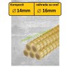 Detail kompozitnej tyče Roxor Eko 14 mm FiberoX® – výstuž do betónu ako náhrada za oceľ 16 mm, vyrobená z GFRP materiálu pre odľahčené stavebné konštrukcie.