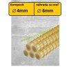 Detail zväzku kompozitných roxorových tyčí s priemerom 4mm. Táto kompozitná armatúra je náhradou za oceľovú tyč s priemerom 6mm.