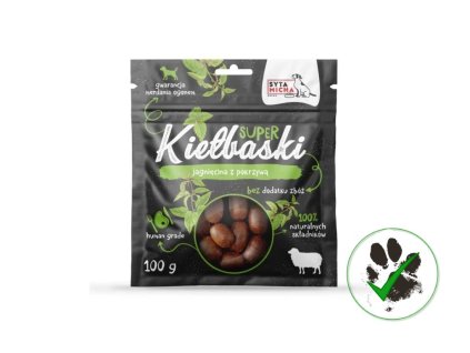 Klobásky s jehněčím masem a kopřivou 100 g