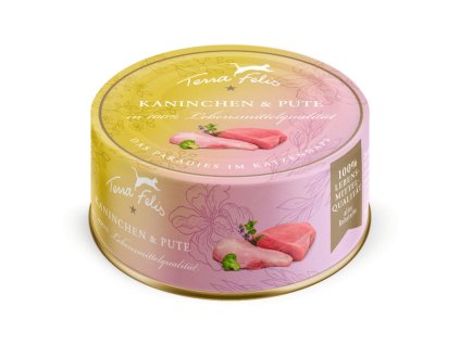 Terra Felis Konzerva pro kočky Králík a krůta 80 g