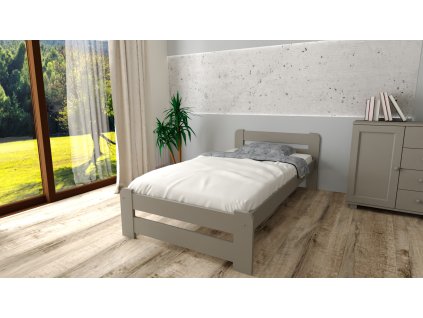 Postel z masivu Euro 80x200 cm šedá