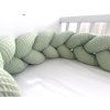 OCHRANNÝ PLETENEC DO DĚTSKÉ POSTÝLKY WAFFLE – ZELENÝ 280 cm