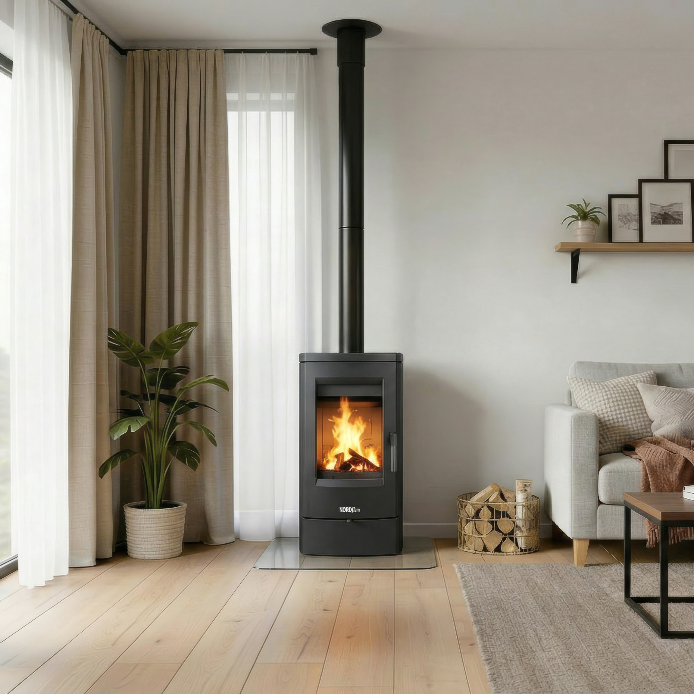 Detail litinových kamen Nordflam