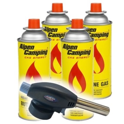Alpen Camping plynový hořák + 4x kartuše