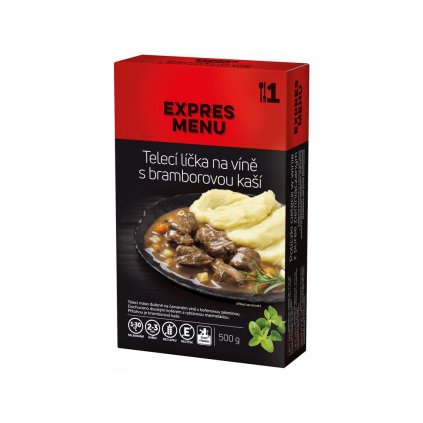 Expres Menu telecí líčka na víně s kaší 1 porce 500g