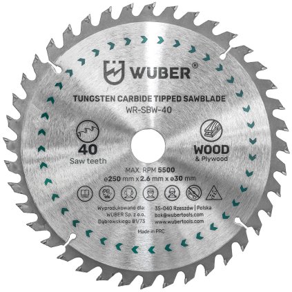 WUBER Pilový kotouč 250x2,6x30mm 40zubů W60080