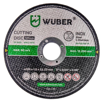 WUBER Řezný kotouč na kov 125x22,23x1,0mm W17012