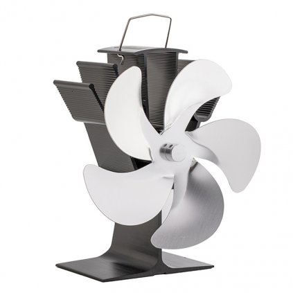 Ventilátor na kamna FLAMINGO pětilopatkový, stříbrný