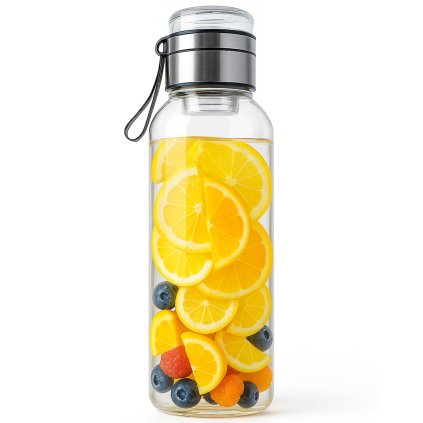 Sklenená eko fľaša s filtračným sitkom 2000 ml