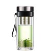 Dvojvrstvová sklenená čajová eko fľaša s filtračným sitkom 680ml