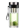 Dvojvrstvová sklenená čajová eko fľaša s filtračným sitkom 780ml