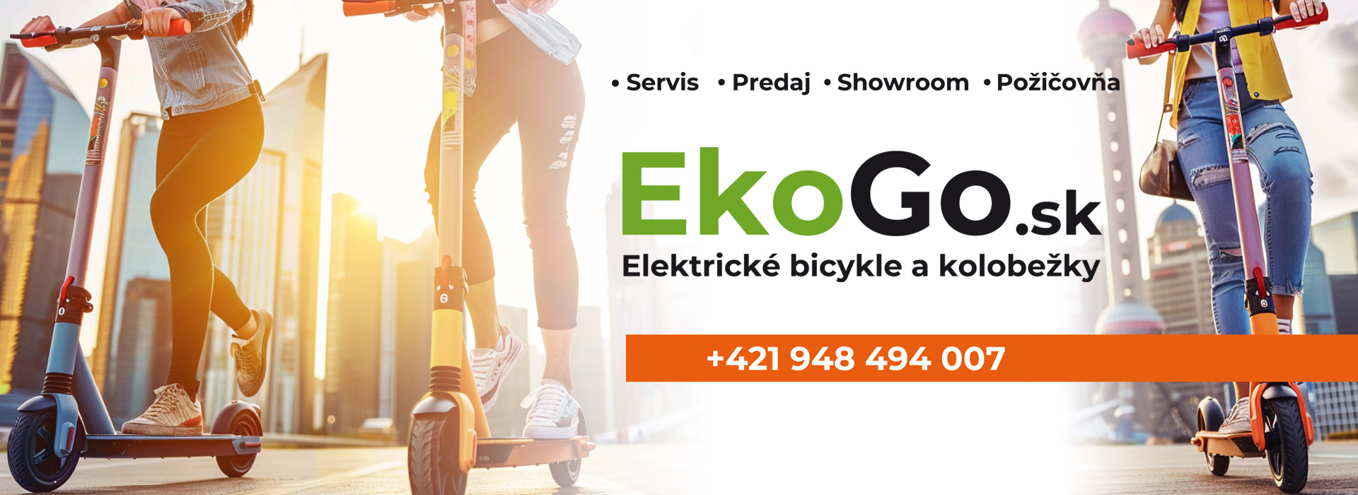 servis, požicovna, predaj, showroom elektrickych bicyklov a kolobeziek