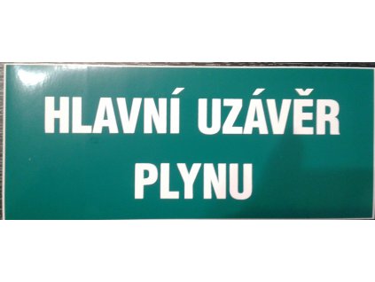 Tabulka - HLAVNÍ UZÁVĚR PLYNU