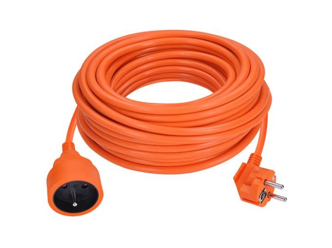 Solight prodlužovací přívod spojka, 1 zásuvka, 20m, 3 x 1,5mm2, oranžová ps07 2