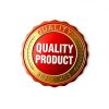 quality product, badge, red and gold, on a white background 10