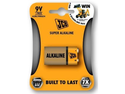 JCB SUPER alkalická baterie 6LR61 9V, blistr 1 ks