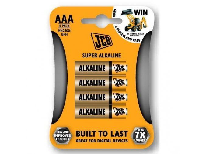 JCB SUPER alkalická baterie LR03, blistr 4 ks