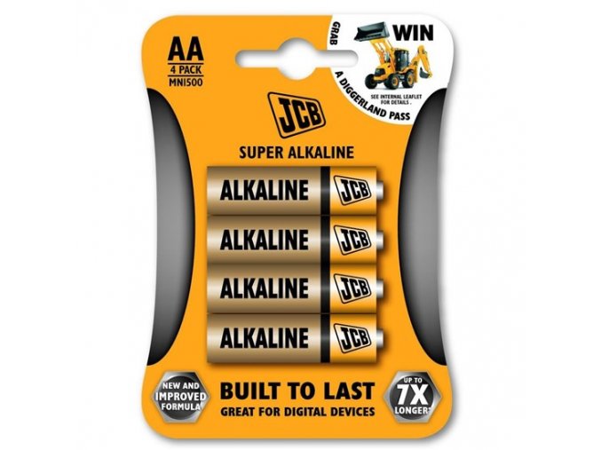 JCB SUPER alkalická baterie LR06, blistr 4 ks