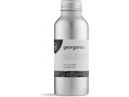 georganics oilpulling mouthwash activated charcoal 100 ml 1298574 cs