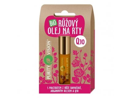 PURITY VISION Bio růžový olej na rty s Q10