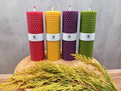 Sada svíček ze 100% včelího vosku BARE - 14 cm (adventní)