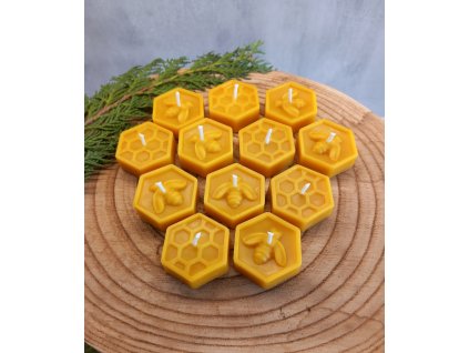 Plovoucí svíčka ze 100% včelího vosku - plástev