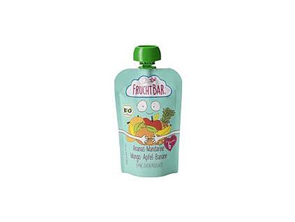 Fruchtbar Bio Dětské ovocné pyré ananas, mandarinka, mango, jablko, banán 100 g