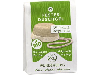 Wunderberg BIO tuhý sprchový gel Kadidlo bergamot