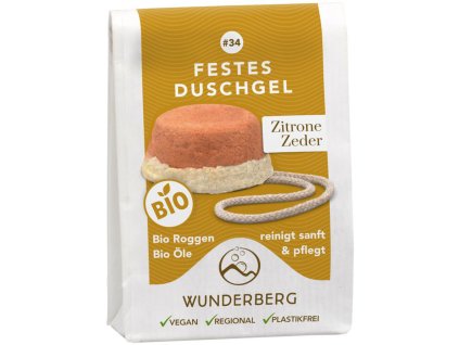 Wunderberg BIO tuhý sprchový gel citrón cedr