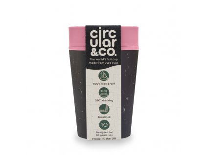 Circular Cup (227 ml) - černá/růžová - z jednorázových papírových kelímků