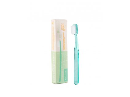 laSaponaria Dětský zubní kartáček - zelený - 100 % z přírodních materiálů