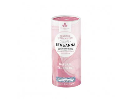 Ben & Anna Tuhý deodorant Sensitive (40 g) - Třešňový květ - bez obsahu jedlé sody