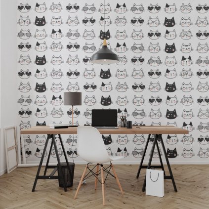 tapeta mockup of the wallpaper behind a neat and modern desk 2702 el1 (12)