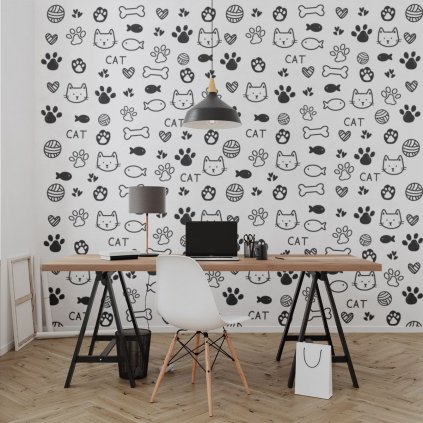 tapeta mockup of the wallpaper behind a neat and modern desk 2702 el1 (7)